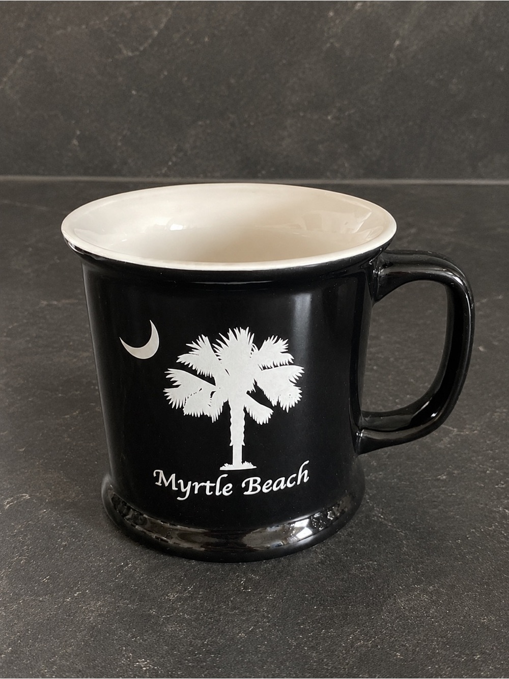 Myrtle Beach South Carolina Black Ceramic Coffee Mug